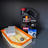 Комплект для ТО Motul 0w20 Jeep Wrangler 2.0 2018 (Масло, фільтр масляний, фільтр повітряний, фільтр салону вугільний, зливна