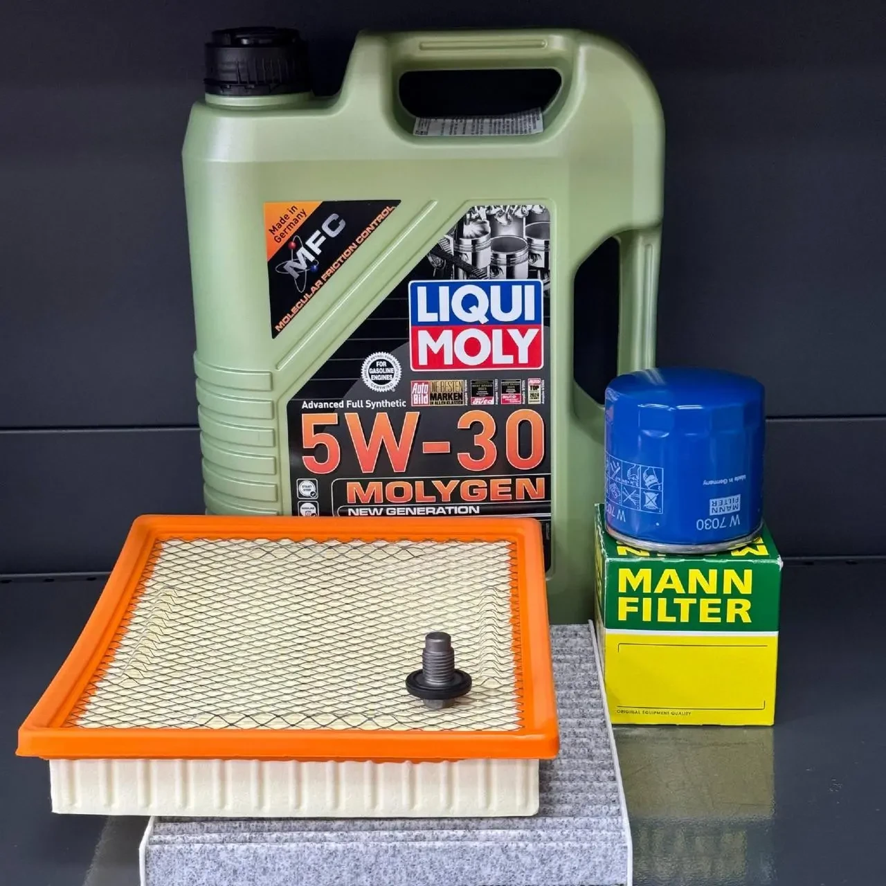 Комплект для ТО  Liqui Moly 5w30 Dodge Journey 2.4 (Масло 4л+1л, фільтр масляний, фільтр повітряний, фільтр салону вугільний,
