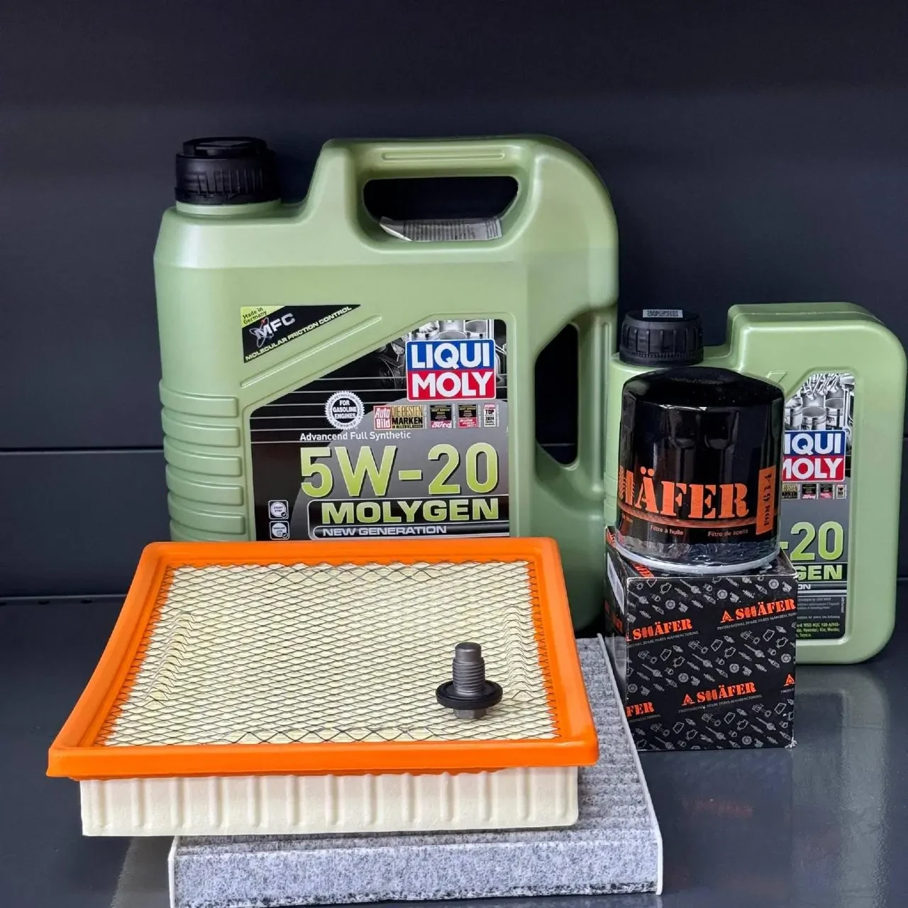 Комплект для ТО  Liqui Moly 5w20 Dodge Journey 2.4 (Масло 4л+1л, фільтр масляний, фільтр повітряний, фільтр салону вугільний,