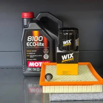 Комплект для ТО MOTUL Eco-Lite 0w20 Dodge Journey 2.4 (Масло, фільтр масляний, фільтр повітряний, фільтр салону вугільний, зливна