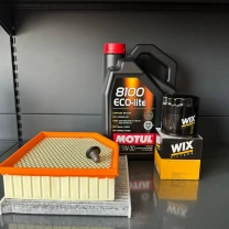 Комплект для ТО MOTUL Eco-Lite 5w30 DODGE DART 2.0/2.4 (Масло, фільтр масляний, фільтр повітряний, фільтр салону вугільний, зливна
