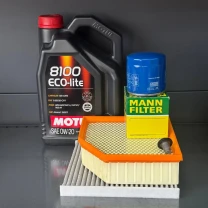Комплект для ТО MOTUL Eco-Lite 0w20 DODGE DART 2.0/2.4 (Масло, фільтр масляний, фільтр повітряний, фільтр салону вугільний, зливна