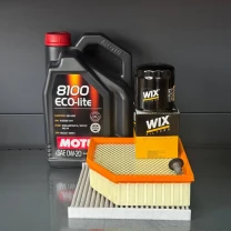 Комплект для ТО MOTUL Eco-Lite 0w20 DODGE DART 2.0/2.4 (Масло, фільтр масляний, фільтр повітряний, фільтр салону вугільний, зливна