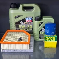 Комплект для ТО  Liqui Moly 5w20 DODGE DART 2.0/2.4 (Масло 4л+1л, фільтр масляний, фільтр повітряний, фільтр салону вугільний,