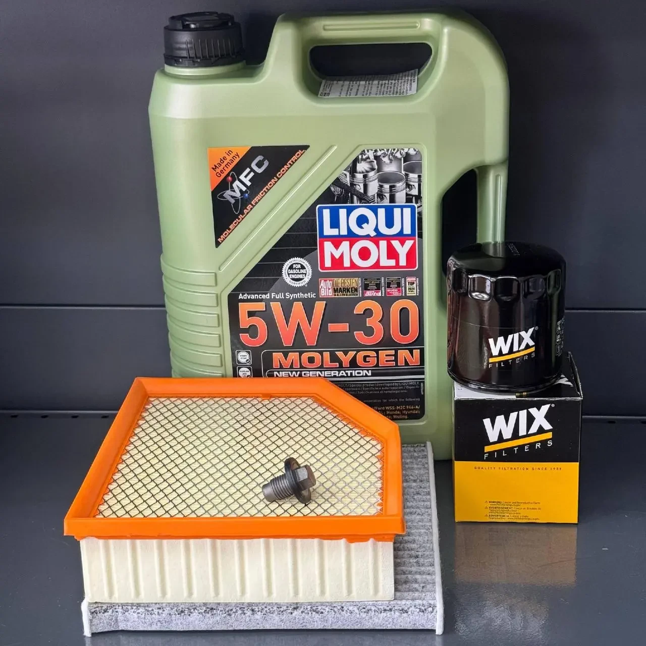 Комплект для ТО  Liqui Moly 5w30 DODGE DART 2.0/2.4 (Масло, фільтр масляний, фільтр повітряний, фільтр салону вугільний, зливна