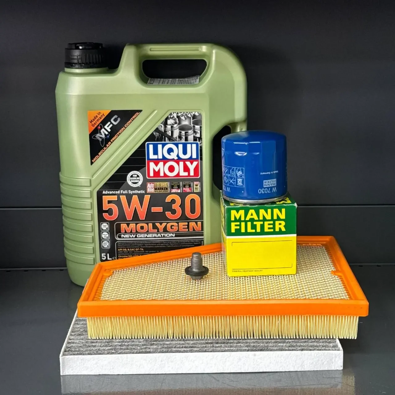 Комплект для ТО Jeep Grand Cherokee WL 2.0  Liqui Moly 5w30 (Масло, фільтр масляний, фільтр повітряний, фільтр салону вугільний,