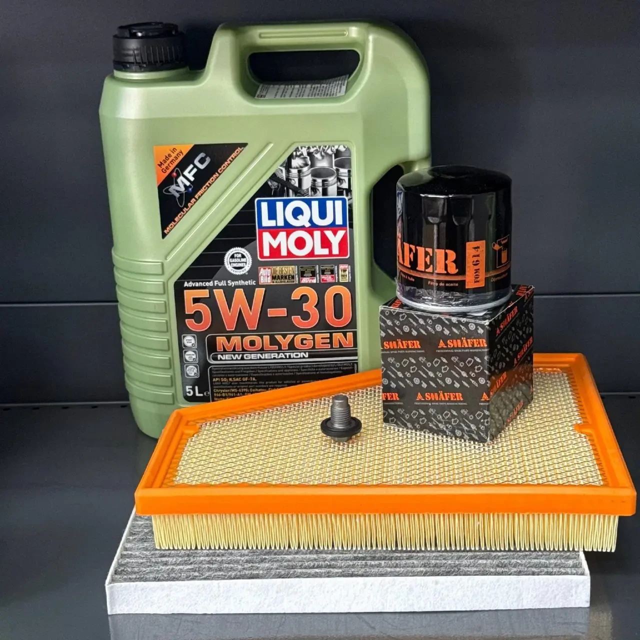Комплект для ТО Jeep Grand Cherokee WL 2.0  Liqui Moly 5w30 (Масло, фільтр масляний, фільтр повітряний, фільтр салону вугільний,