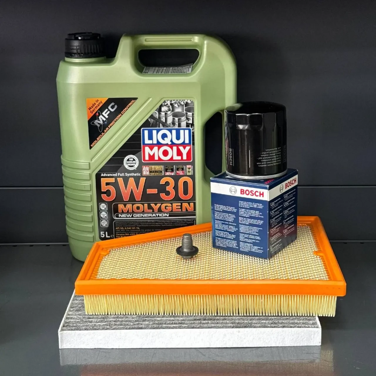 Комплект для ТО Jeep Grand Cherokee WL 2.0  Liqui Moly 5w30 (Масло, фільтр масляний, фільтр повітряний, фільтр салону вугільний,