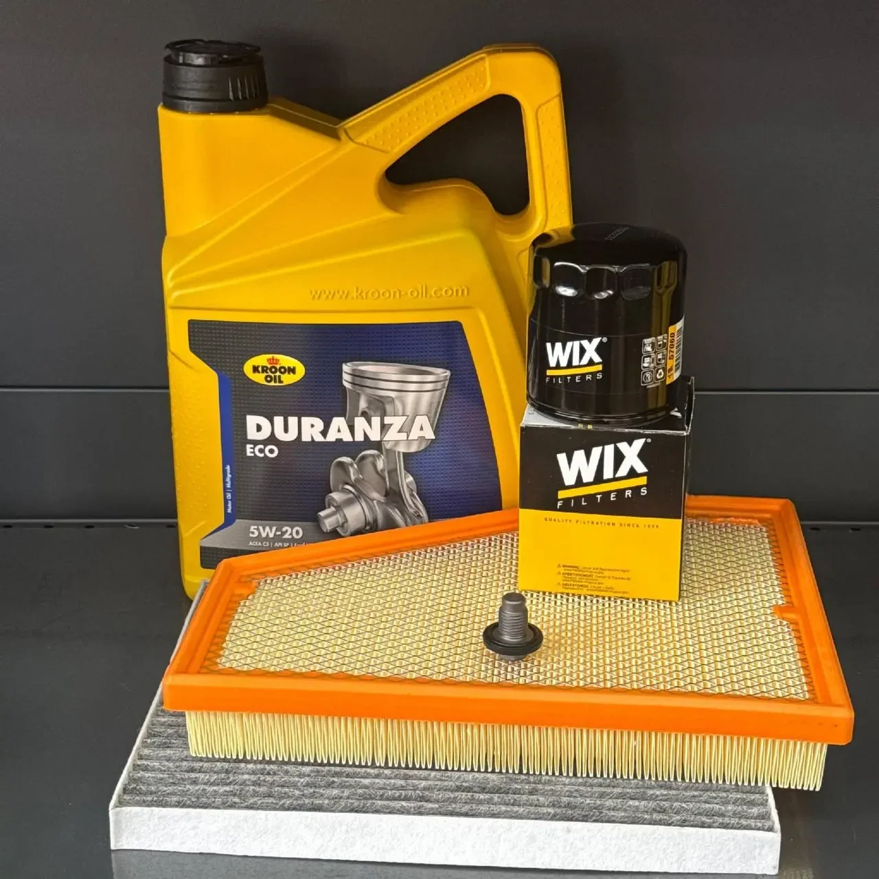 Комплект для ТО Jeep Grand Cherokee WL 2.0  KROON OIL 5w20 (Масло, фільтр масляний, фільтр повітряний, фільтр салону вугільний,