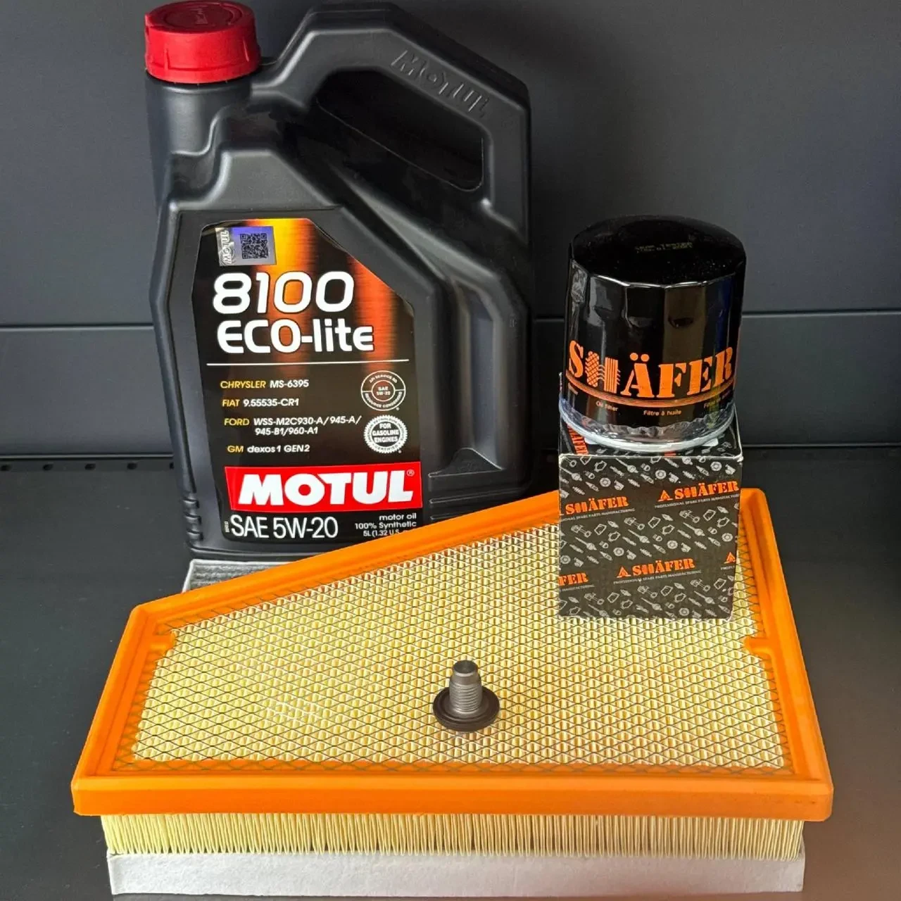 Комплект для ТО Jeep Grand Cherokee WL 2.0  Motul 5w20 (Масло, фільтр масляний, фільтр повітряний, фільтр салону вугільний, зливна