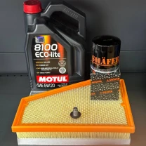 Комплект для ТО Jeep Grand Cherokee WL 2.0  Motul 5w20 (Масло, фільтр масляний, фільтр повітряний, фільтр салону вугільний, зливна
