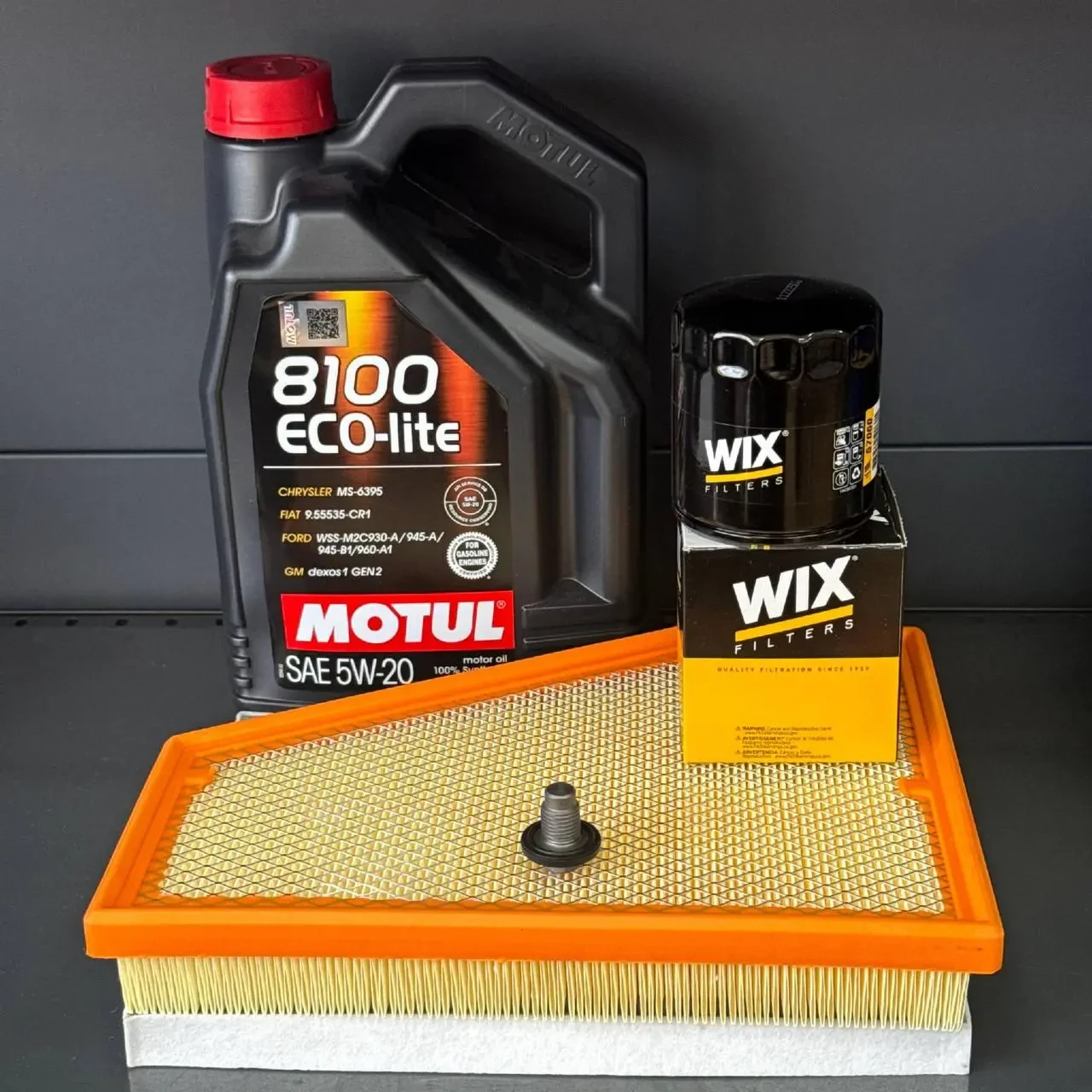 Комплект для ТО Jeep Grand Cherokee WL 2.0  Motul 5w20 (Масло, фільтр масляний, фільтр повітряний, фільтр салону вугільний, зливна