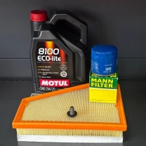 Комплект для ТО Jeep Grand Cherokee WL 2.0  Motul 0w20 (Масло, фільтр масляний, фільтр повітряний, фільтр салону вугільний, зливна
