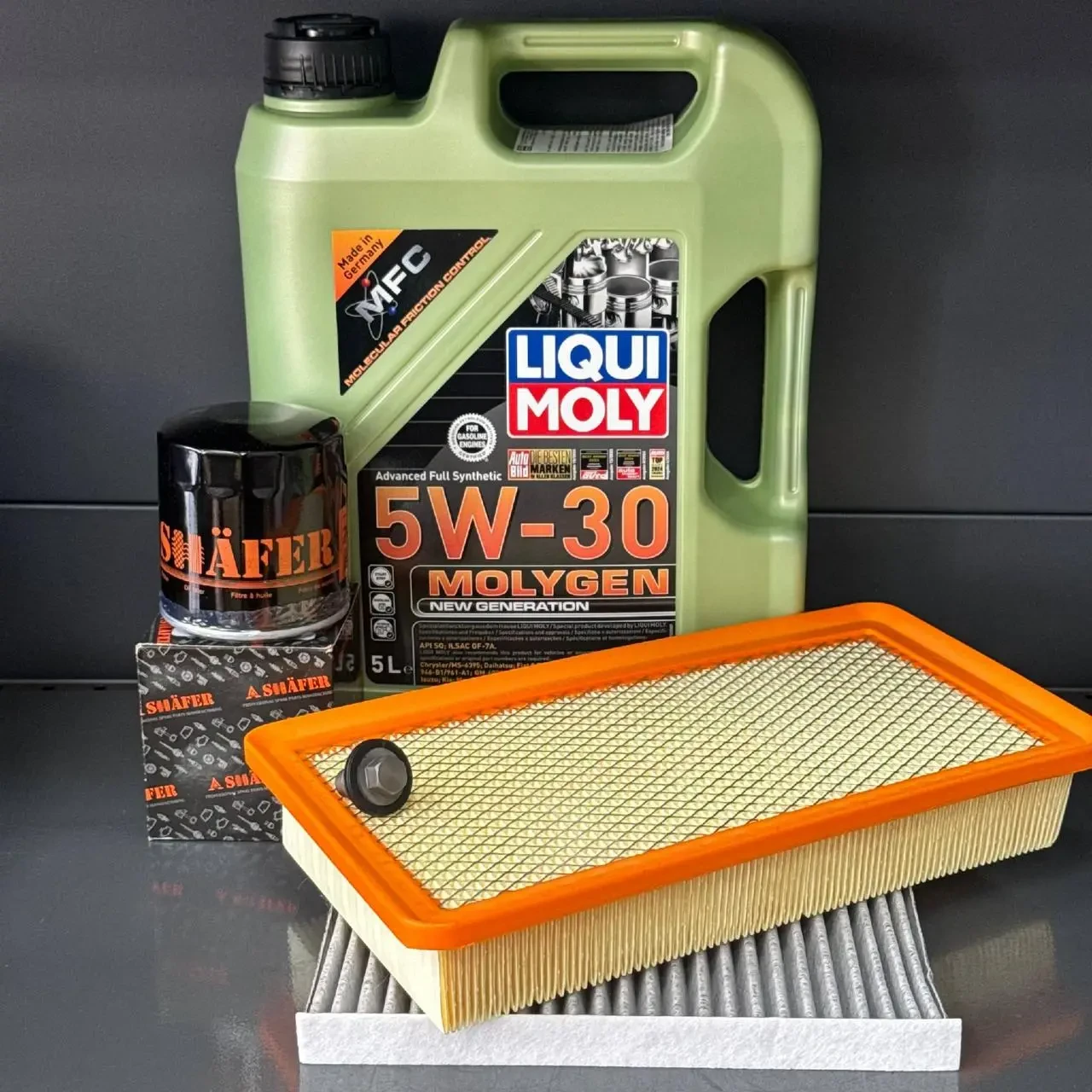 Комплект для ТО Liqui Moly 5w30 CHRYSLER 200 2.4 (Масло, фільтр масляний, фільтр повітряний, фільтр салону вугільний, зливна