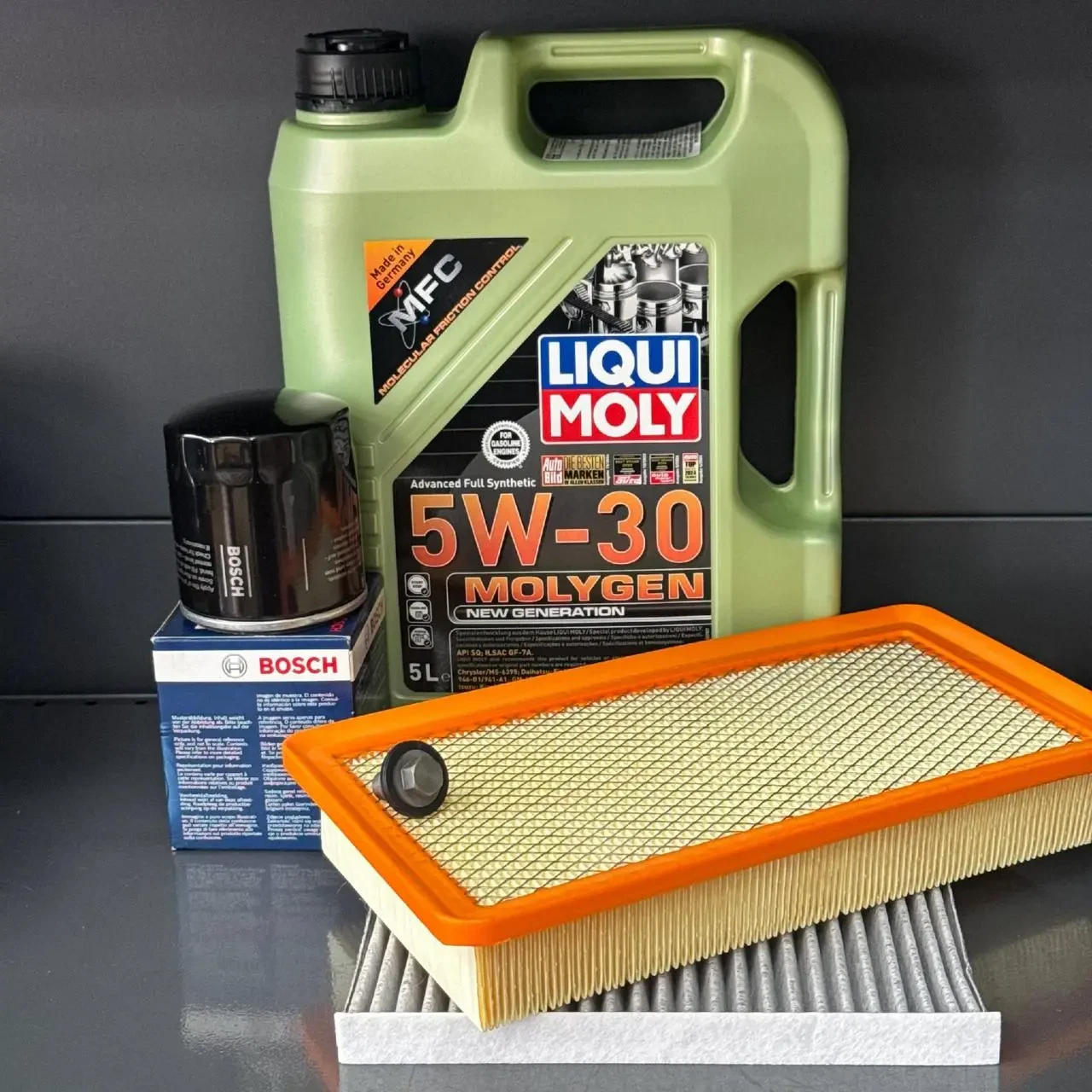 Комплект для ТО Liqui Moly 5w30 CHRYSLER 200 2.4 (Масло, фільтр масляний, фільтр повітряний, фільтр салону вугільний, зливна