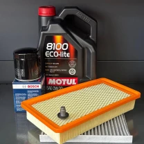 Комплект для ТО Motul 0w20 CHRYSLER 200 2.4 (Масло, фільтр масляний, фільтр повітряний, фільтр салону вугільний, зливна кришка)