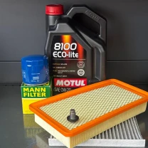 Комплект для ТО Motul 0w20 CHRYSLER 200 2.4 (Масло, фільтр масляний, фільтр повітряний, фільтр салону вугільний, зливна кришка)