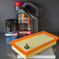 Комплект для ТО Motul 5w20 CHRYSLER 200 2.4 (Масло, фільтр масляний, фільтр повітряний, фільтр салону вугільний, зливна кришка)