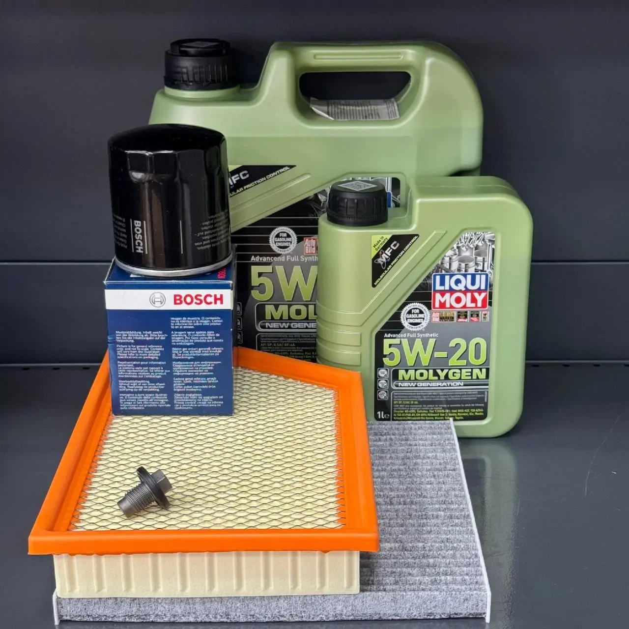 Комплект для ТО Liqui Moly 5w20 Jeep Cherokee до рест -2018 2.4 (Масло 4+1, фільтр масляний, фільтр повітряний, фільтр салону