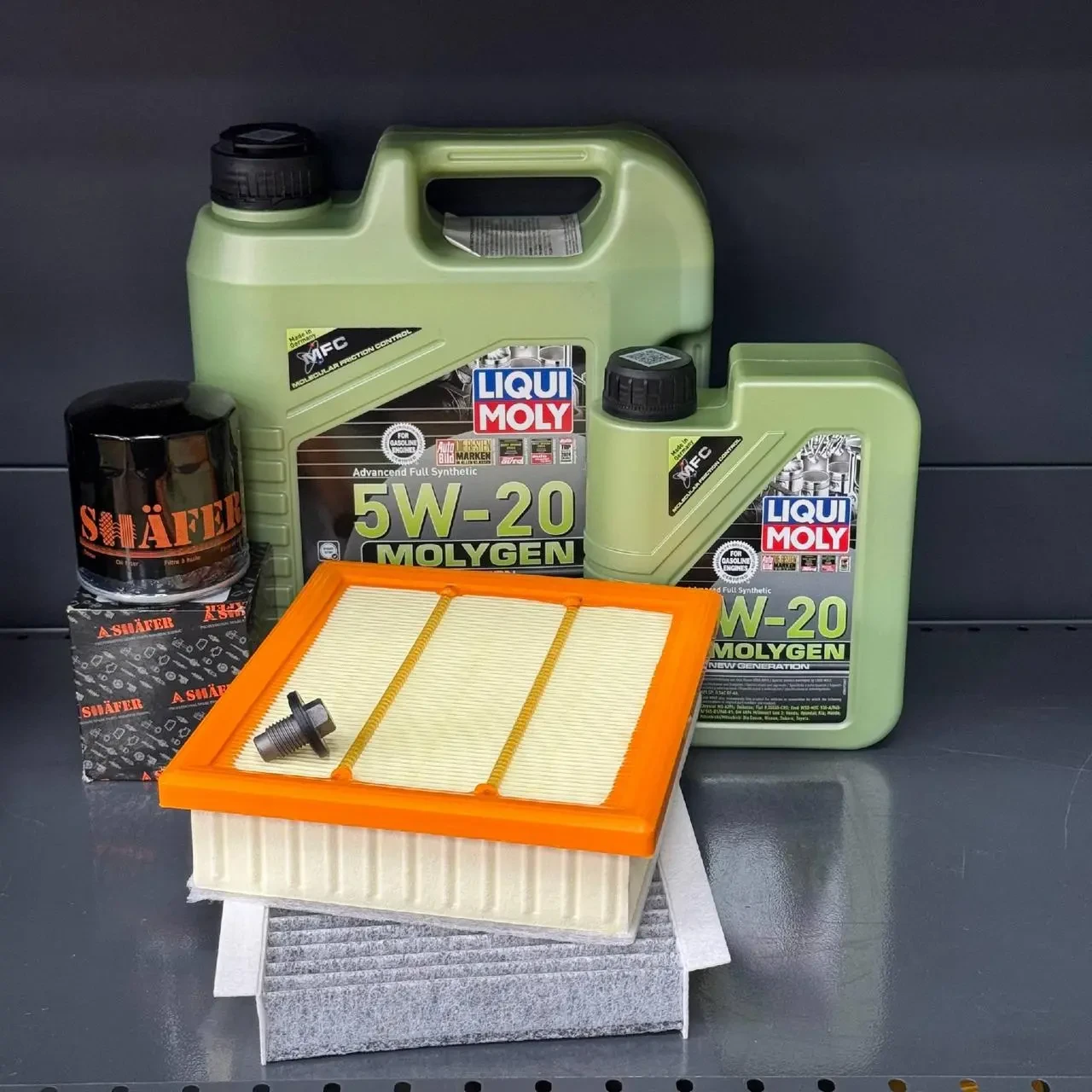 Комплект для ТО Liqui Moly 5w20 Jeep Compass / Jeep Renegade / Fiat 500X / Dodge ProMaster / Alfa Romeo Tonale (Масло 4л+1л,