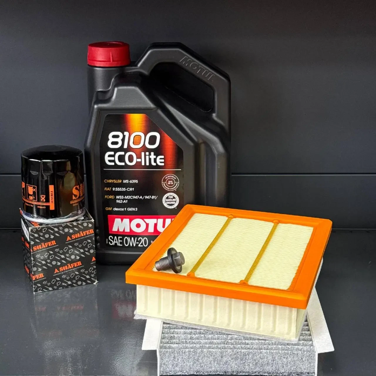 Комплект для ТО Motul 0w20 Jeep Compass / Jeep Renegade / Fiat 500X / Dodge ProMaster / Alfa Romeo Tonale (Масло, фільтр масляний,