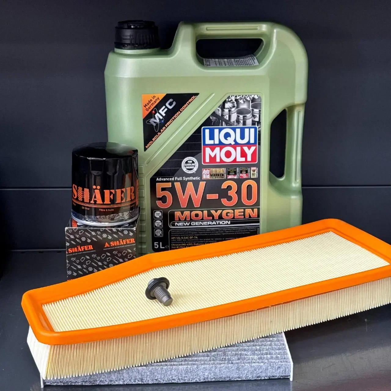 Комплект для ТО Liqui Moly 5w30 Jeep Cherokee рест 2018+ 2.0 (Масло, фільтр масляний, фільтр повітряний, фільтр салону вугільний,