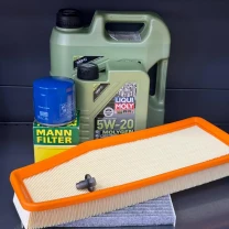 Комплект для ТО Liqui Moly 5w20 Jeep Cherokee рест 2018+ 2.0 (Масло 4+1, фільтр масляний, фільтр повітряний, фільтр салону