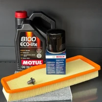 Комплект для Motul 0w20 Jeep Cherokee рест 2018+ 2.0 (Масло, фільтр масляний, фільтр повітряний, фільтр салону вугільний, зливна