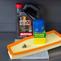 Комплект для Motul 5w20 Jeep Cherokee рест 2018+ 2.0 (Масло, фільтр масляний, фільтр повітряний, фільтр салону вугільний, зливна