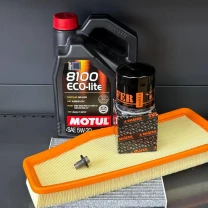 Комплект для Motul 5w20 Jeep Cherokee рест 2018+ 2.0 (Масло, фільтр масляний, фільтр повітряний, фільтр салону вугільний, зливна