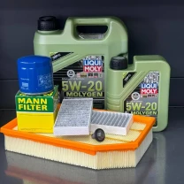 Комплект для ТО Liqui Moly 5w20 Jeep Wrangler 2.0 2018 (Масло 4+1, фільтр масляний, фільтр повітряний, фільтр салону вугільний,