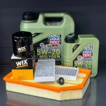 Комплект для ТО Liqui Moly 5w20 Jeep Wrangler 2.0 2018 (Масло 4+1, фільтр масляний, фільтр повітряний, фільтр салону вугільний,