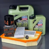 Комплект для ТО Liqui Moly 5w20 Jeep Wrangler 2.0 2018 (Масло 4+1, фільтр масляний, фільтр повітряний, фільтр салону вугільний,