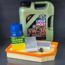 Комплект для ТО Liqui Moly 5w30 Jeep Wrangler 2.0 2018 (Масло, фільтр масляний, фільтр повітряний, фільтр салону вугільний, зливна