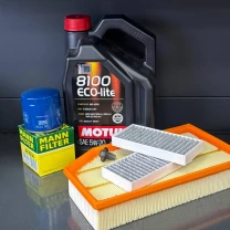 Комплект для ТО Motul 5w20 Jeep Wrangler 2.0 2018 (Масло, фільтр масляний, фільтр повітряний, фільтр салону вугільний, зливна