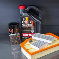 Комплект для ТО Motul 5w20 Jeep Wrangler 2.0 2018 (Масло, фільтр масляний, фільтр повітряний, фільтр салону вугільний, зливна