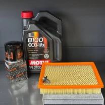 Комплект для ТО Motul 5w20 Dodge Journey 2.4 (Масло, фільтр масляний, фільтр повітряний, фільтр салону вугільний, зливна кришка)