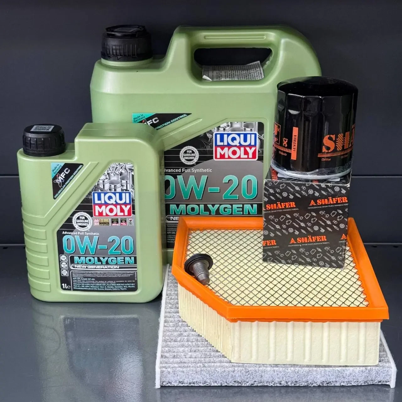 Комплект для ТО Liqui Moly  0w20 DODGE DART 2.0/2.4 (Масло 4+1, фільтр масляний, фільтр повітряний, фільтр салону вугільний,