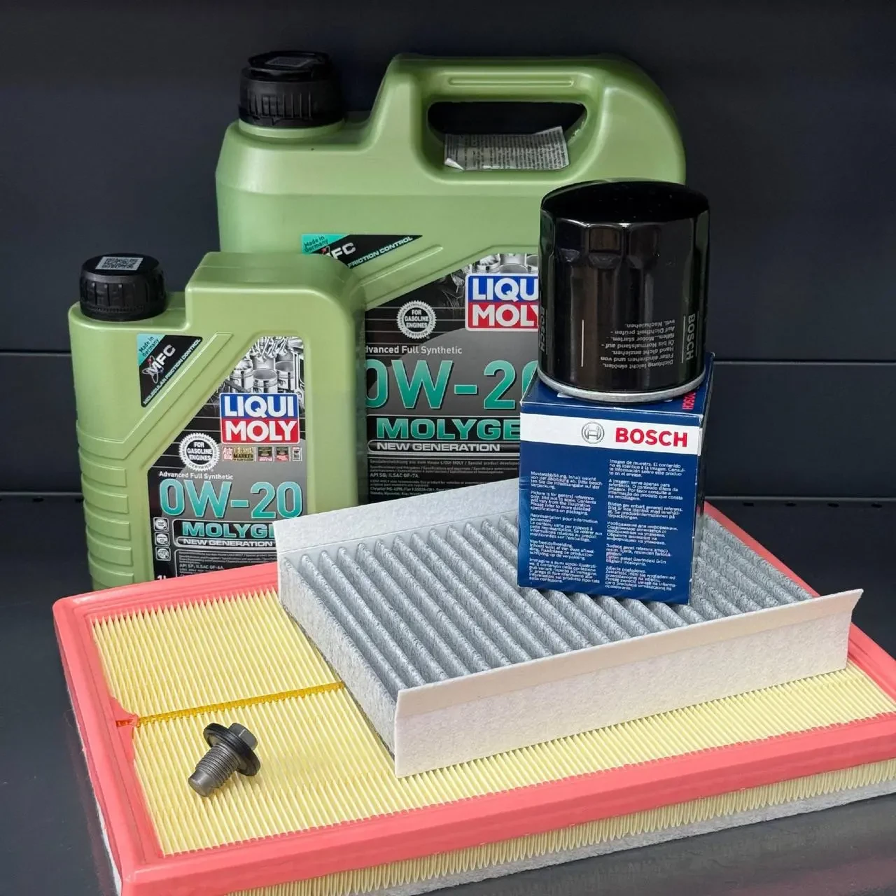Комплект для ТО Liqui Moly  0w20 Dodge Hornet 2.0 Jeep Compass 2.0 2023  (Масло 4+1, фільтр масляний, фільтр повітряний, фільтр