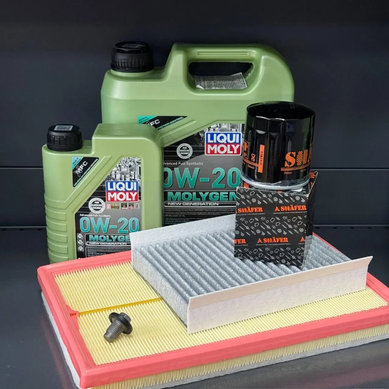Комплект для ТО Liqui Moly  0w20 Dodge Hornet 2.0 Jeep Compass 2.0 2023  (Масло 4+1, фільтр масляний, фільтр повітряний, фільтр