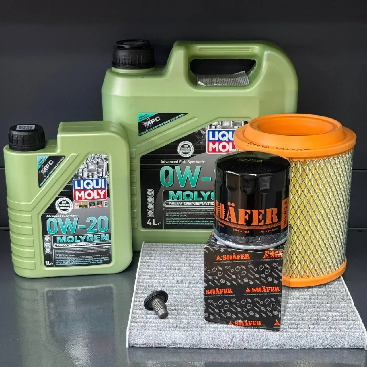 Комплект для ТО Liqui Moly 0w20 Jeep Patriot 2.0/2.4 11-16 Compass 2.0/2.4 11-16 Dodge Caliber 2.0 11-12/2.4 11 (Масло 4+1, фільтр