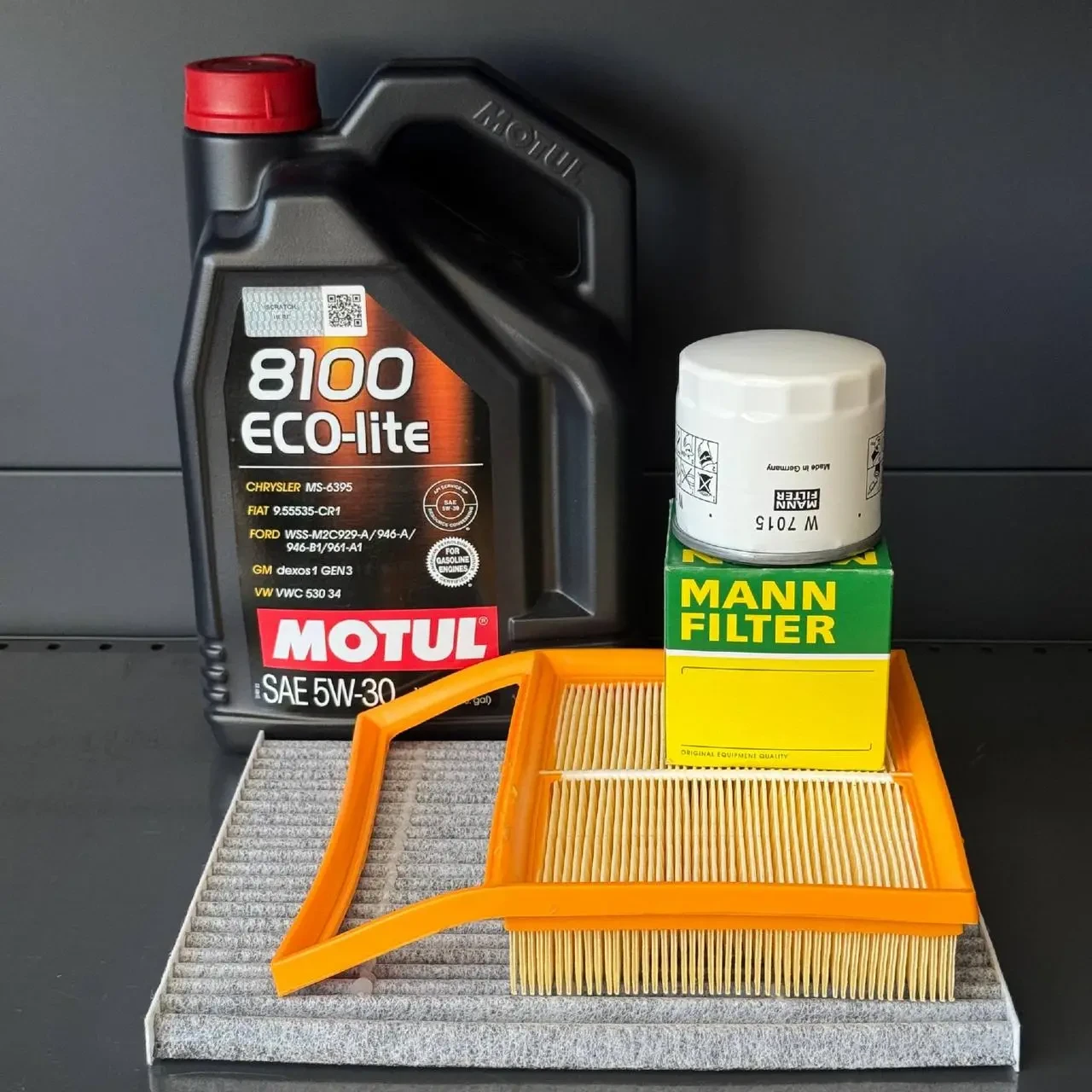 Комплект для ТО Motul  5w30 Ford Fusion 2.0 13-20 hybrid Lincoln MKZ 2.0 14-18 Hybrid (Масло, фільтр масляний, фільтр повітряний,