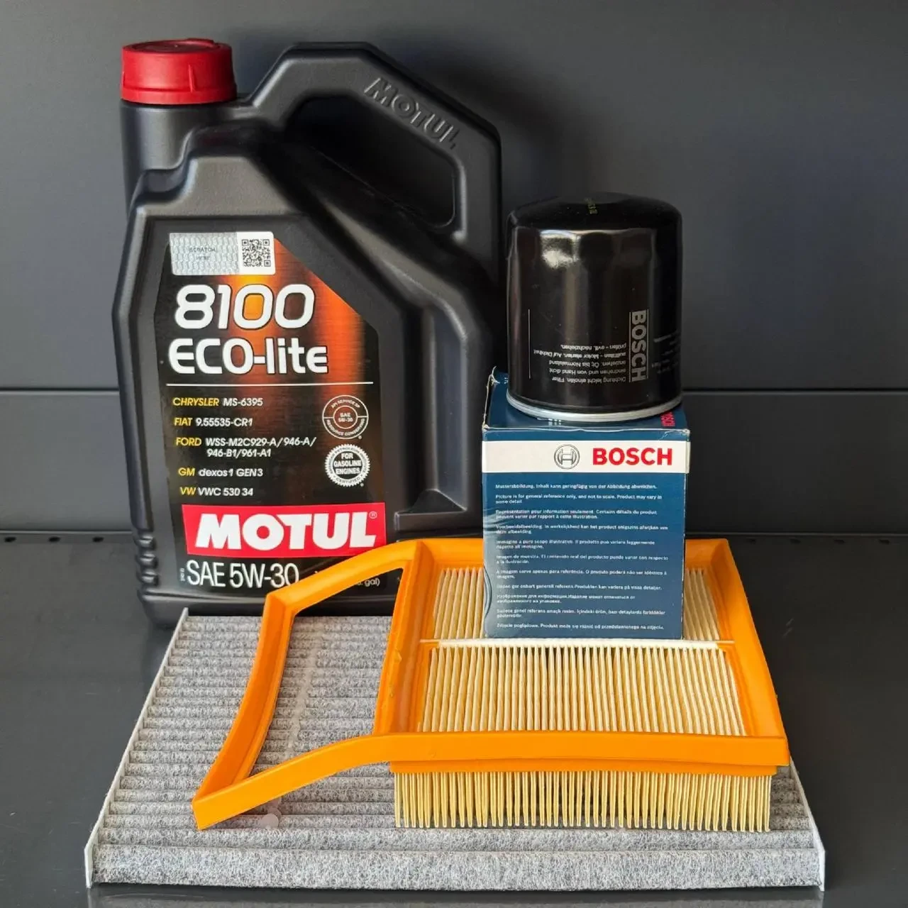 Комплект для ТО Motul  5w30 Ford Fusion 2.0 13-20 hybrid Lincoln MKZ 2.0 14-18 Hybrid (Масло, фільтр масляний, фільтр повітряний,