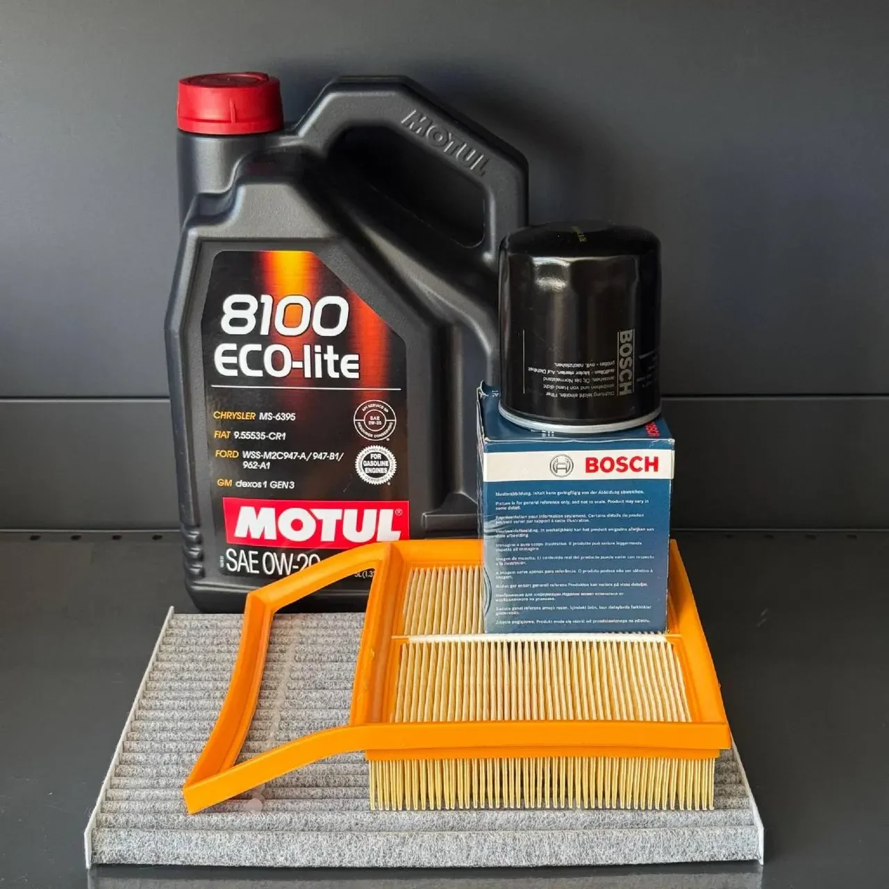 Комплект для ТО Motul  0w20 Ford Fusion 2.0 13-20 hybrid Lincoln MKZ 2.0 14-18 Hybrid (Масло, фільтр масляний, фільтр повітряний,