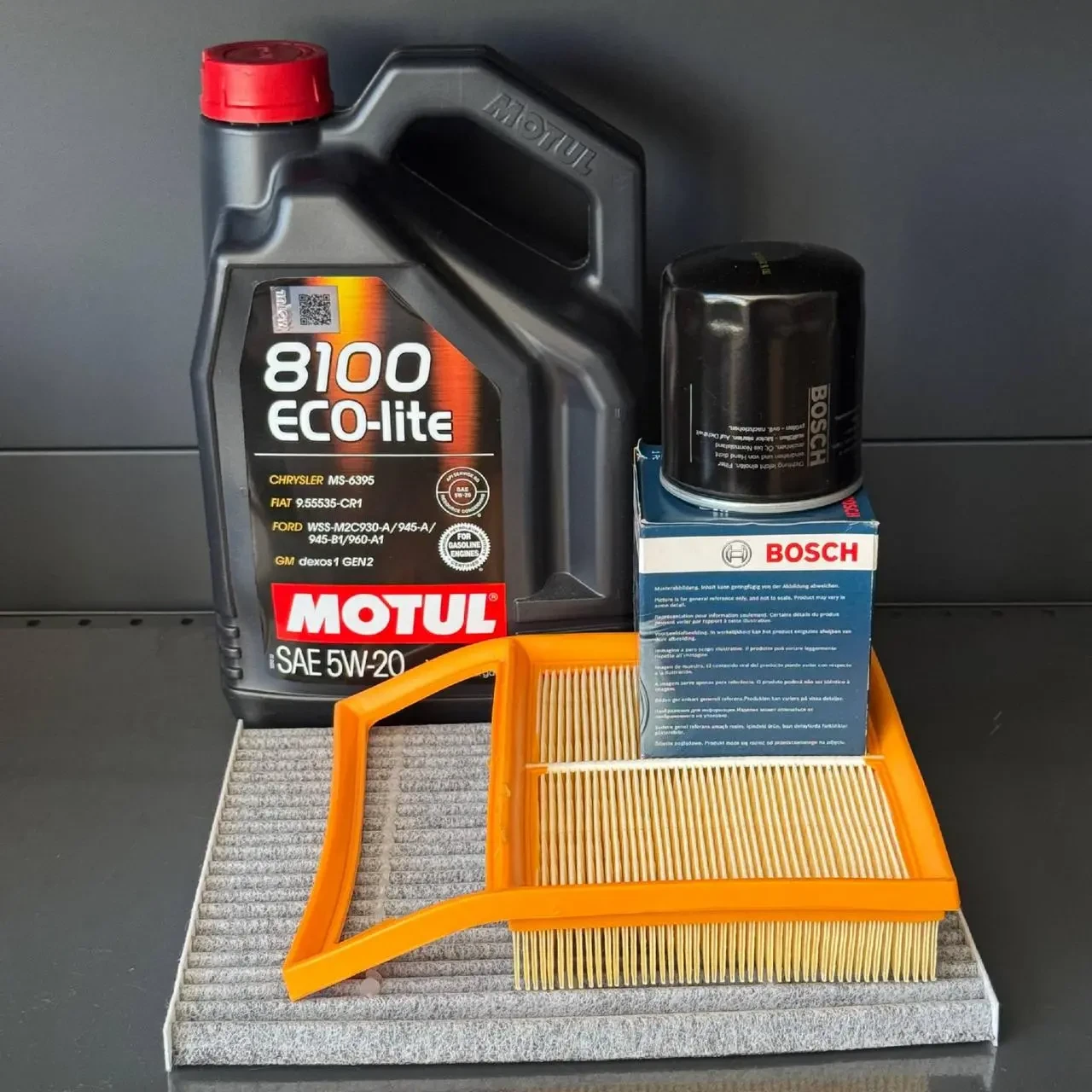 Комплект для ТО Motul  5w20 Ford Fusion 2.0 13-20 hybrid Lincoln MKZ 2.0 14-18 Hybrid (Масло, фільтр масляний, фільтр повітряний,