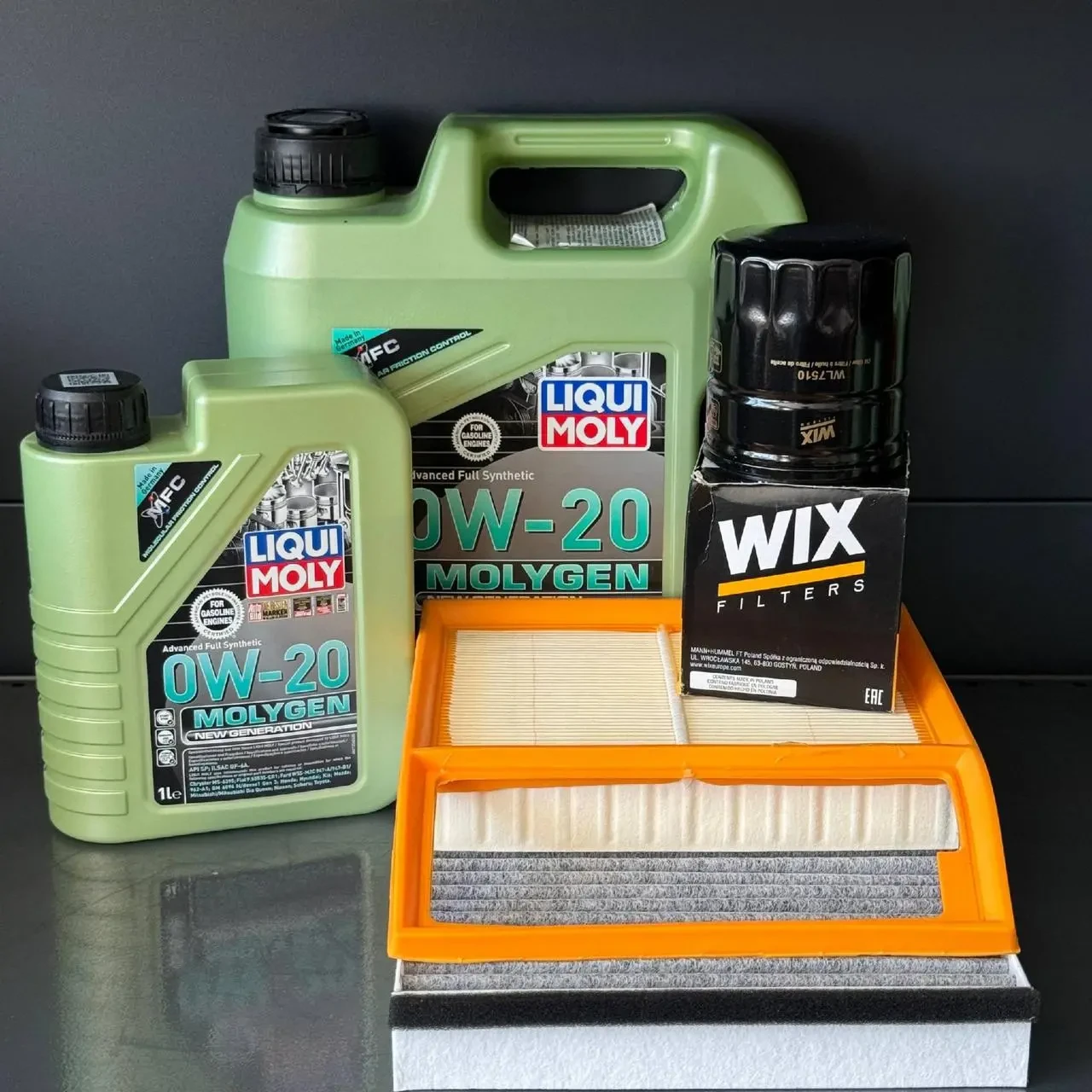 Комплект для ТО Liqui Moly 0w20 Ford C-Max 13-18 2.0 (Масло 4+1, фільтр масляний, фільтр повітряний, фільтр салону вугільний)