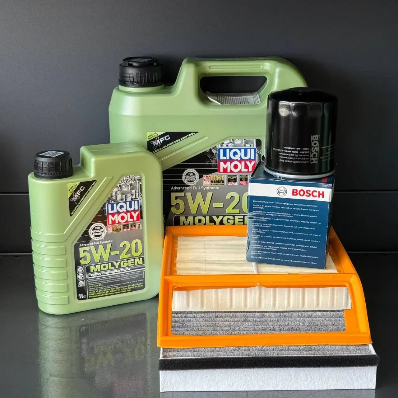 Комплект для ТО Liqui Moly 5w20 Ford C-Max 13-18 2.0 (Масло 4+1, фільтр масляний, фільтр повітряний, фільтр салону вугільний)