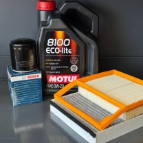 Комплект для ТО Motul 0w20 Ford C-Max 13-18 2.0 (Масло, фільтр масляний, фільтр повітряний, фільтр салону вугільний)