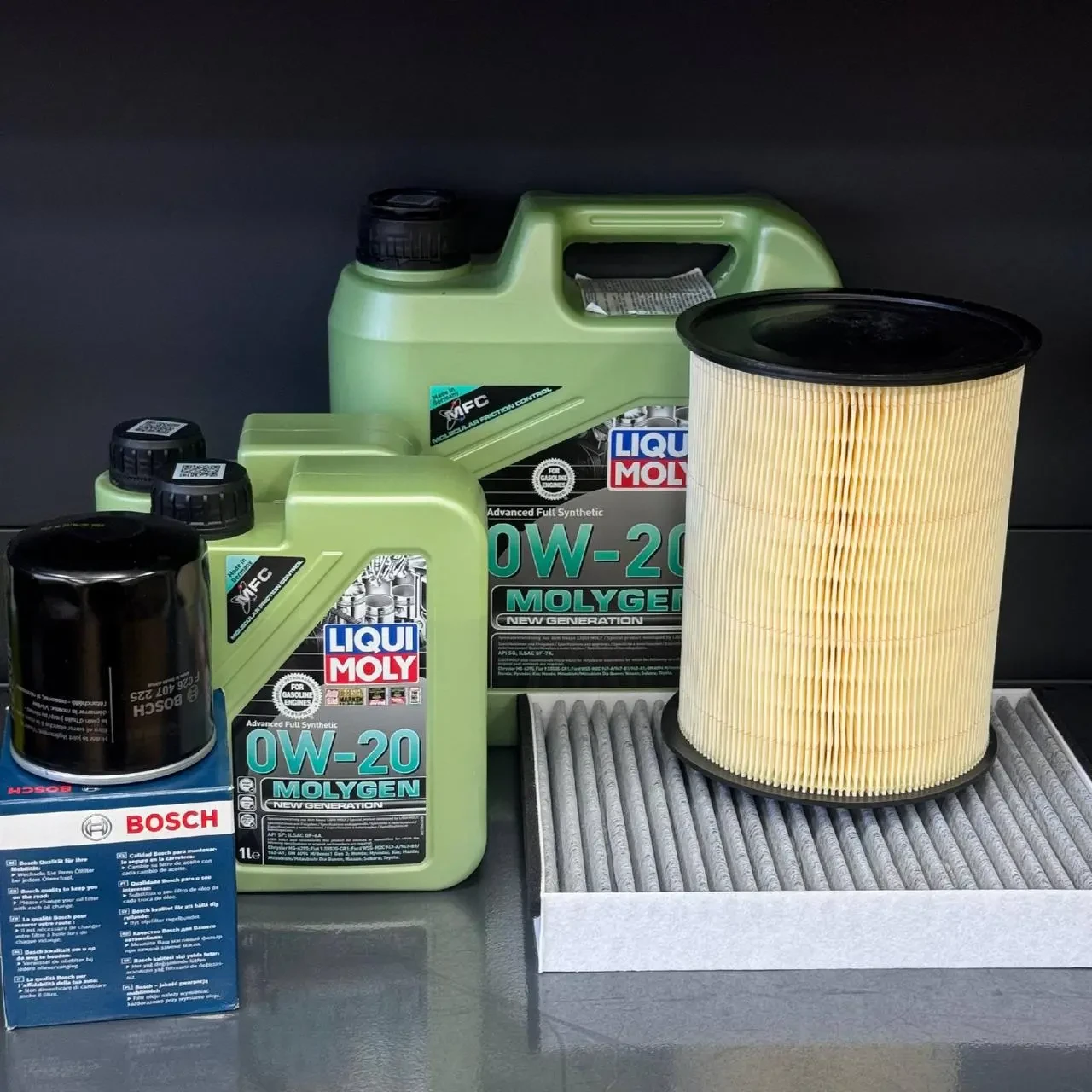 Комплект для ТО Liqui Moly 0w20 Lincoln MKC 2.0/2.3 15-19 Ford Focus 2.3 16-18/Escape 2.0 13-18 (Масло 4+1+1л, фільтр масляний,