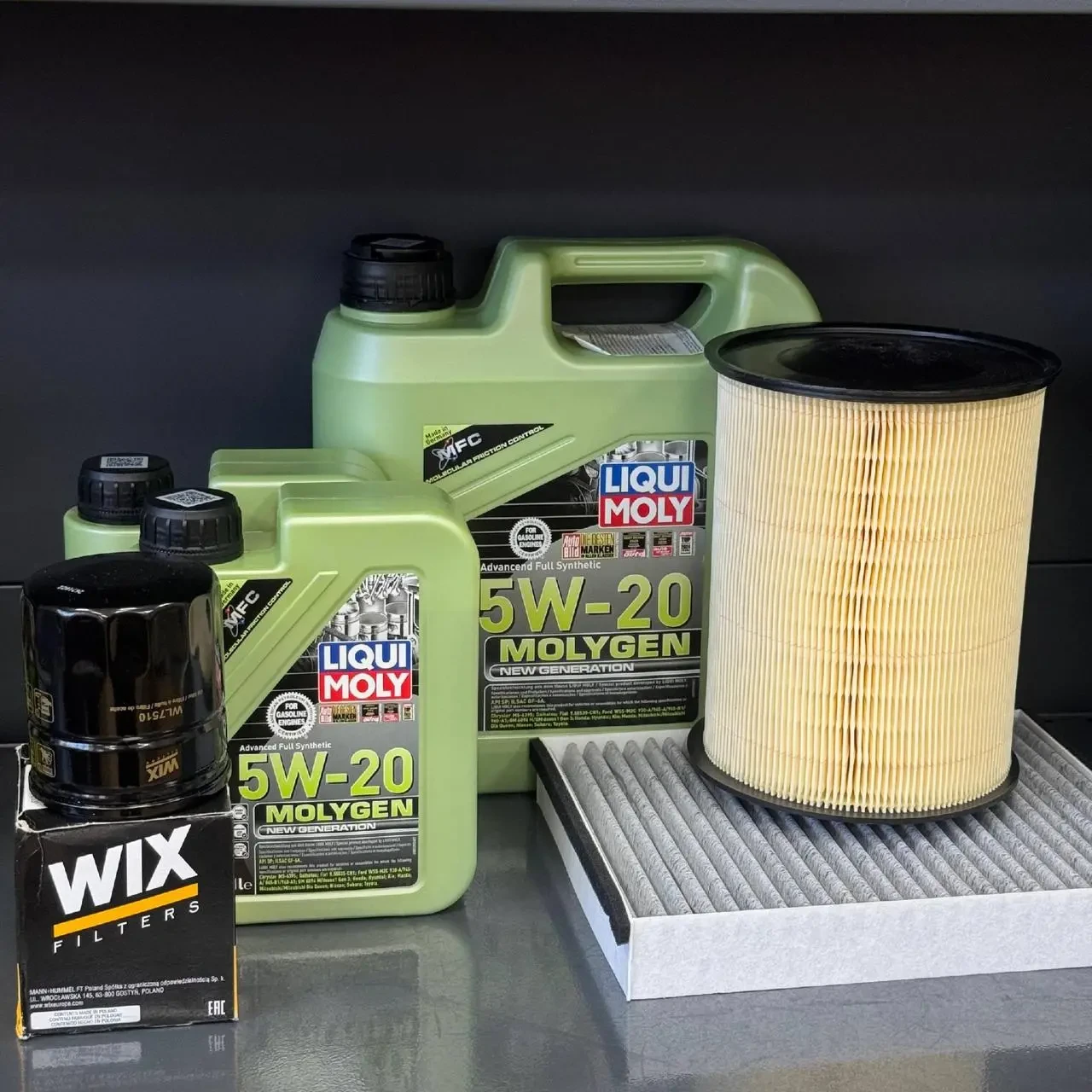 Комплект для ТО Liqui Moly 5w20 Lincoln MKC 2.0/2.3 15-19 Ford Focus 2.3 16-18/Escape 2.0 13-18 (Масло 4+1+1л, фільтр масляний,